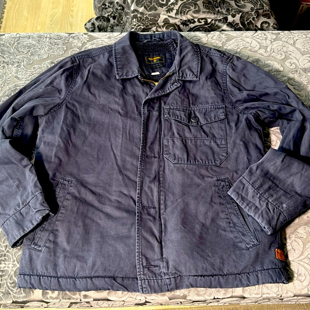Billabong Barlow navy blue Sherpa Lined Military style jacket Sz: Medium - Picture 3 of 13
